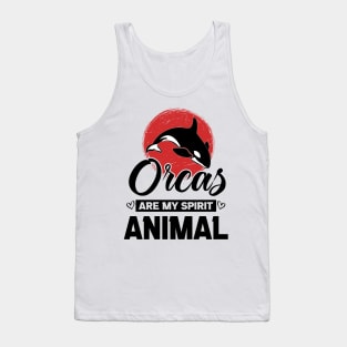 Orcas Are My Spirit Animal Japan Flag Funny Orca Whale quote Tank Top